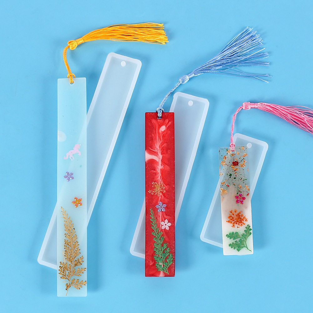 仙菲梦水晶滴胶书签模具硅胶镜面模具长方形吊牌diy手工树脂模具