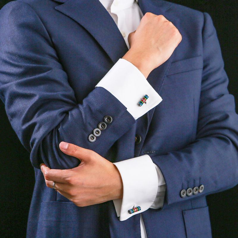 英国袖扣轻奢彩色珐琅男士袖钉