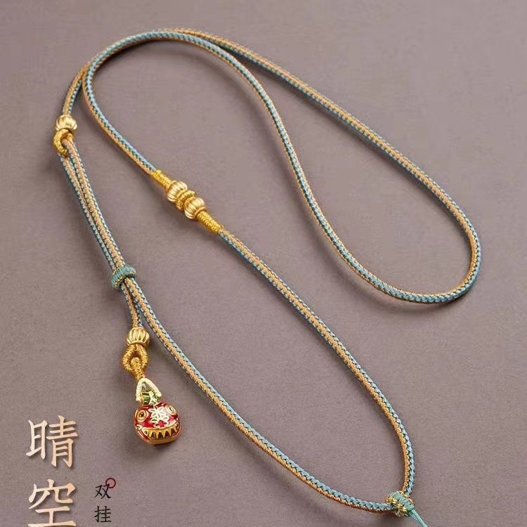 八宝罗盘编绳项链挂绳古