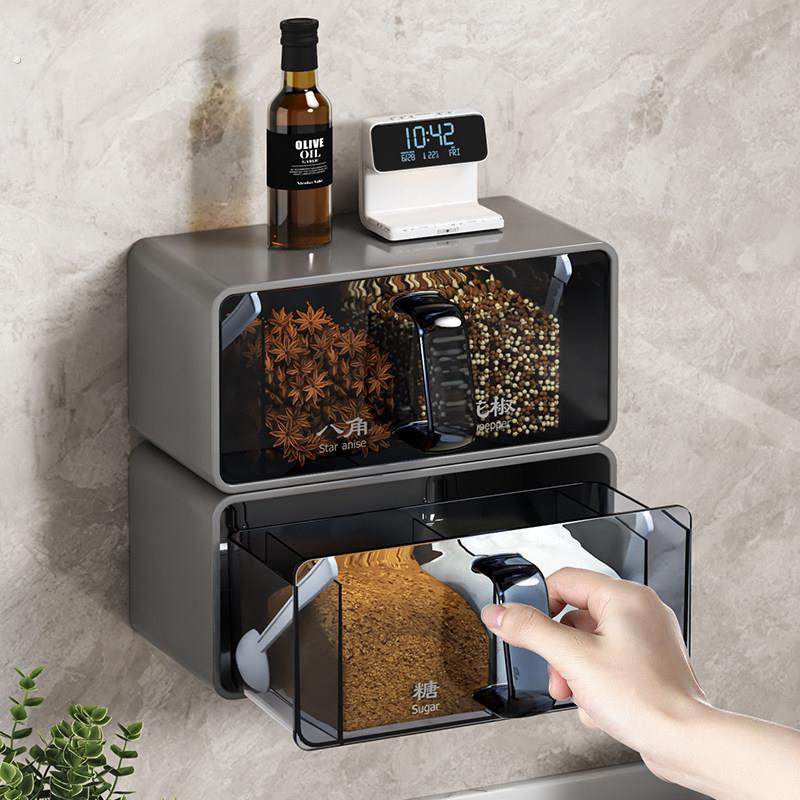 调料盒壁挂厨房盐味精佐料调味品收纳盒家用精致墙挂式调味罐套装,厨房/烹饪用具,厨房墙壁置物架/厨房墙壁挂架,淘宝优惠券,粉丝福利购,淘宝优惠卷