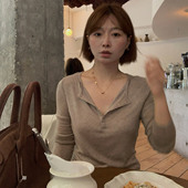 333sss 上衣 长袖 纸片人 巨显瘦天丝羊毛亲肤弹力T恤打底衫