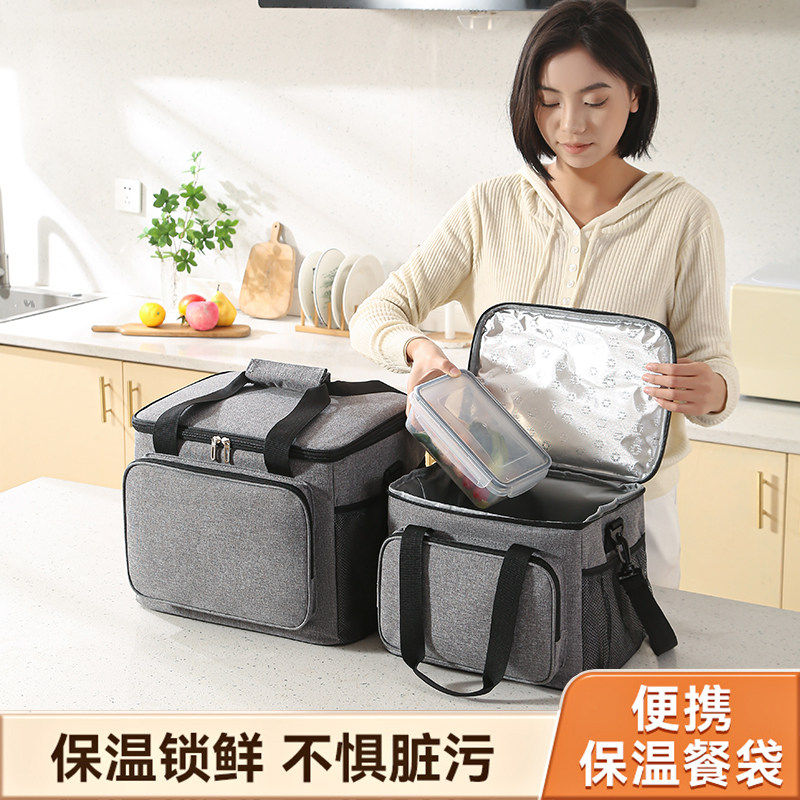 日本进口保温包加厚铝箔手提包户外大容量外送箱保冷袋上班族便当