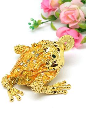 金属创意家居桌面招财风水小摆件合金含币三脚金蟾现代装饰品包邮