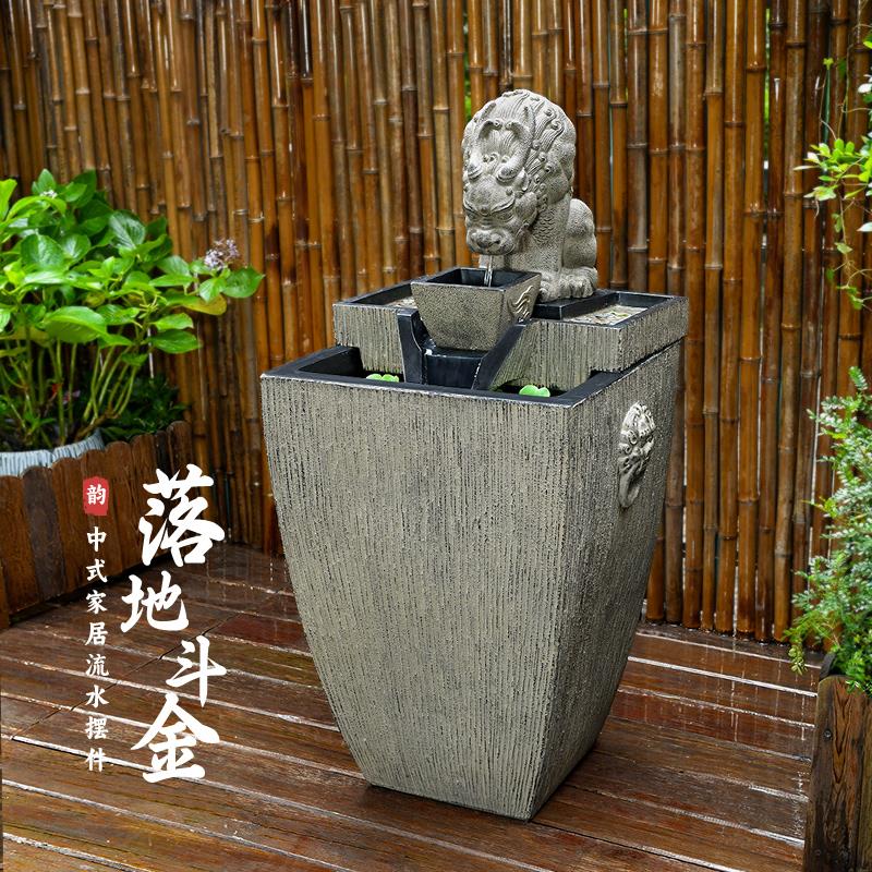 庭院露台装饰流水摆件 户外水循环鱼池喷泉景观阳台花园造景布置