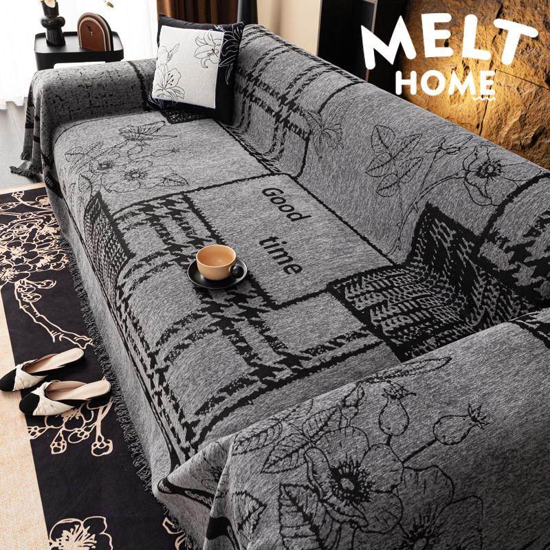 【花影】加厚雪尼尔沙发盖布防猫抓四季通用防滑沙发巾沙发套罩巾,居家布艺,沙发垫,淘宝优惠券,粉丝福利购,淘宝优惠卷