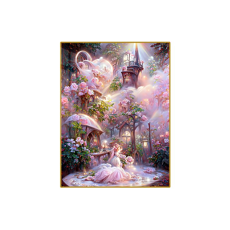 钻石画2025新款唯美风景玫瑰城堡手工5d点贴钻十字绣客厅卧室满钻