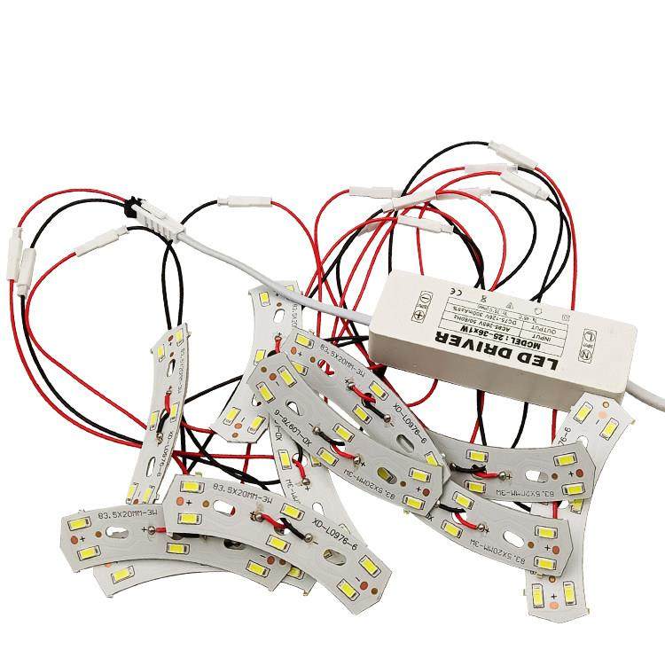 欧式水晶灯led弧形灯板配件客厅灯吸顶灯3W灯片2B3C光源5730灯条