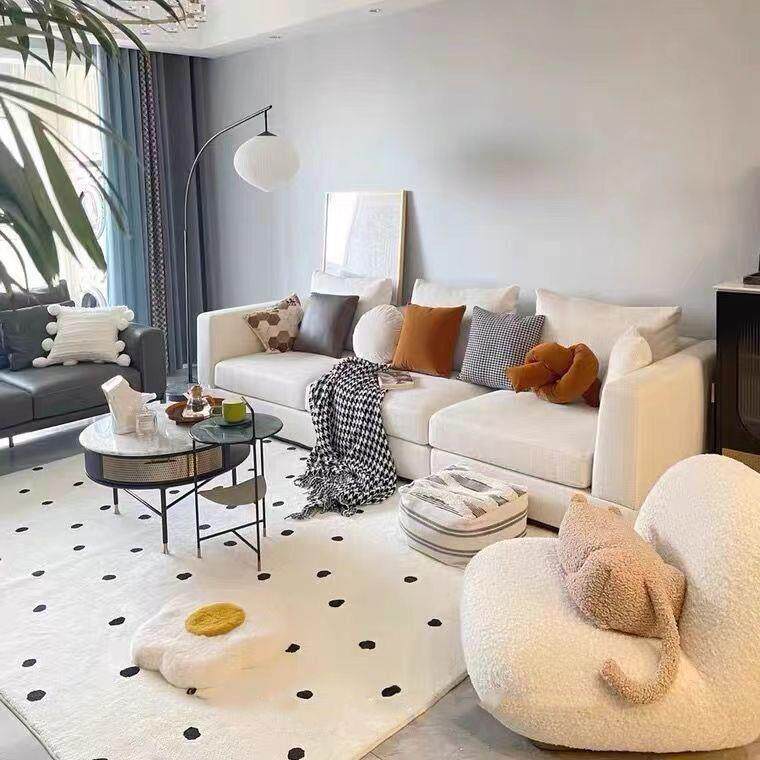 客厅卧室简约长绒仿羊绒地毯家用沙发茶几垫现代高级感大面积地垫