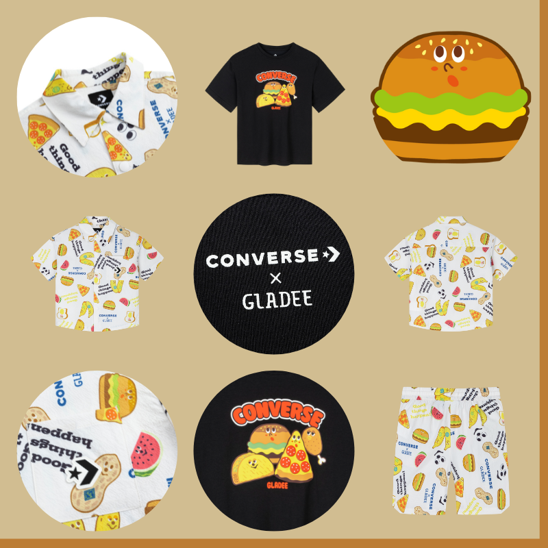 GLADEExCONVERSE联名款汉堡T