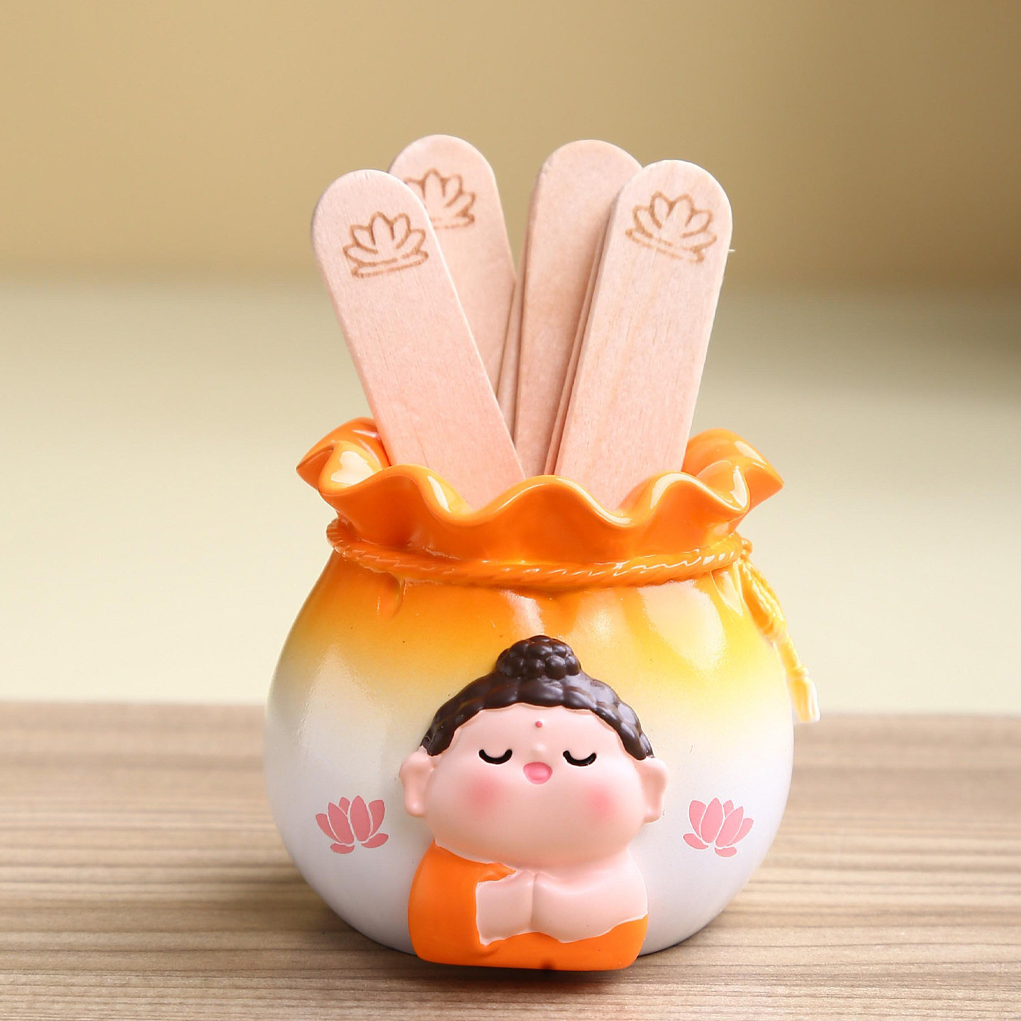 招财神爷摇签筒旺事业爆单小摆件