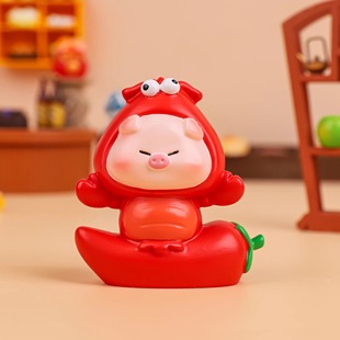 可爱小猪猪摆件微缩办公桌面装 饰工位改造情绪稳定神器氛围布置女