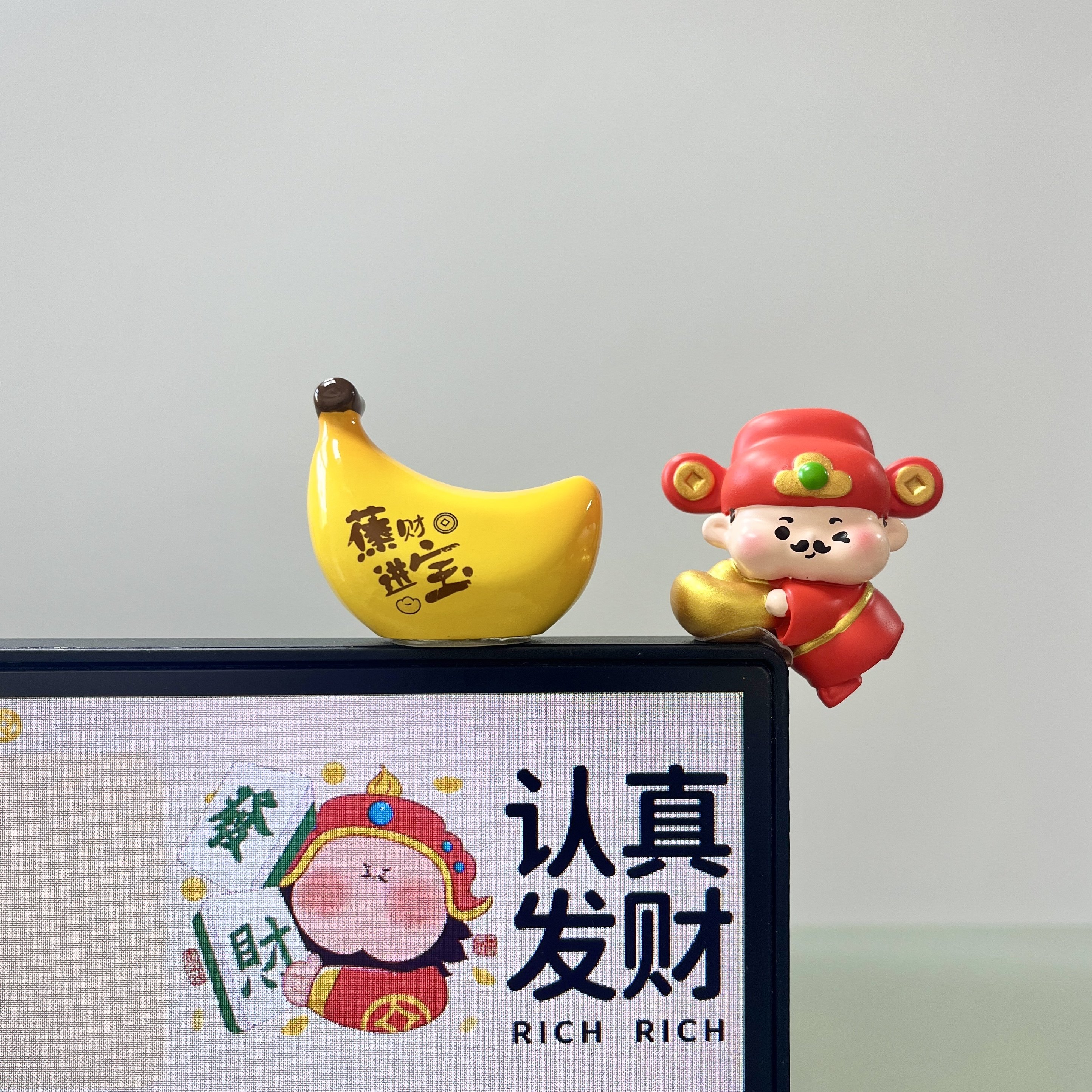 柿柿如意财神爷桌面摆件新年礼物图片