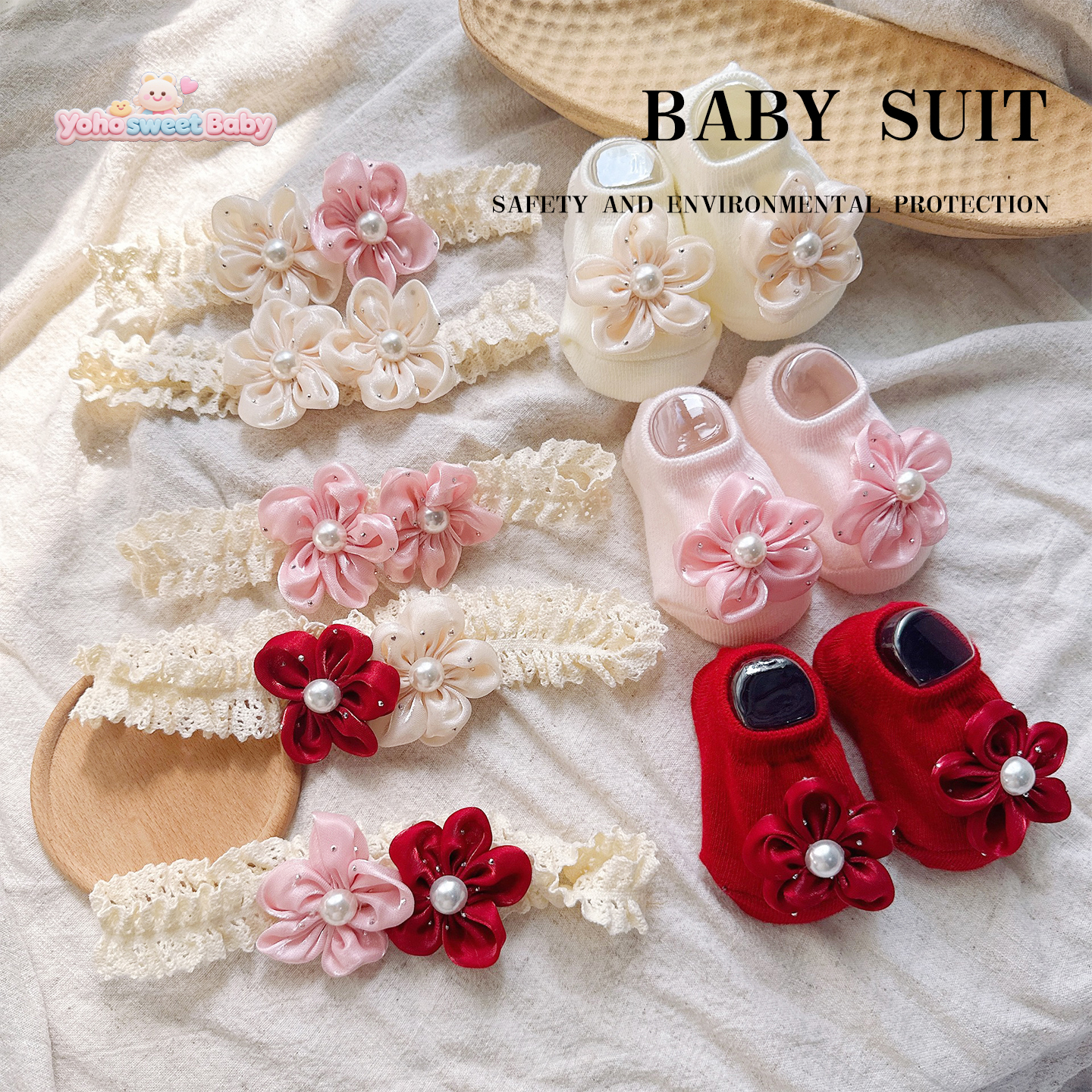 婴儿公主可爱大蝴蝶结袜子套装