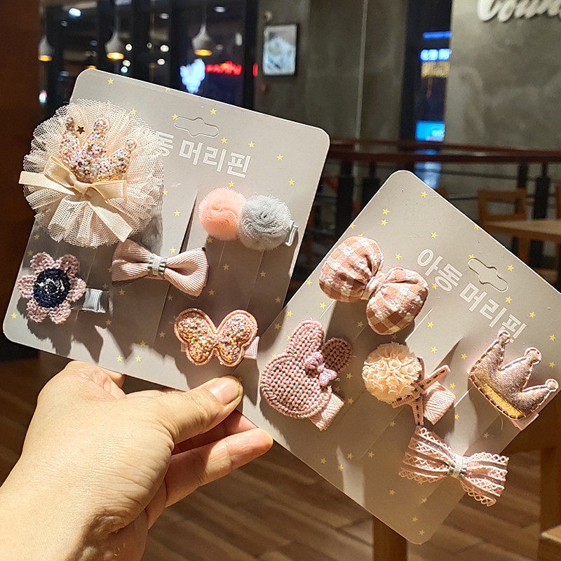 儿童发饰婴幼儿头饰宝宝发夹子套装韩国公主皇冠发卡不伤发发量少