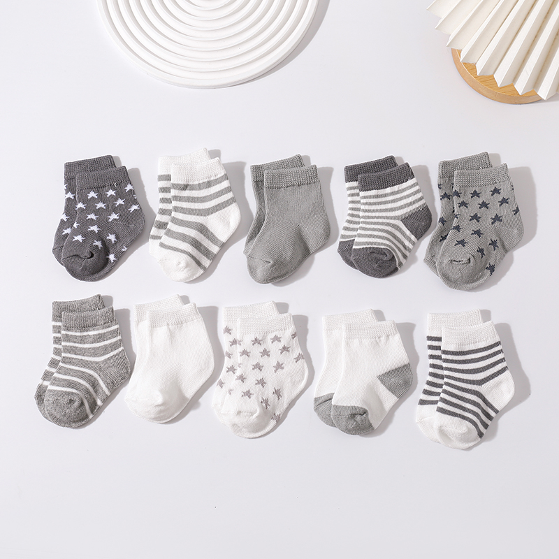 新生婴儿袜子春秋男宝宝初生婴幼儿1岁宝宝薄无骨组合套装中筒袜