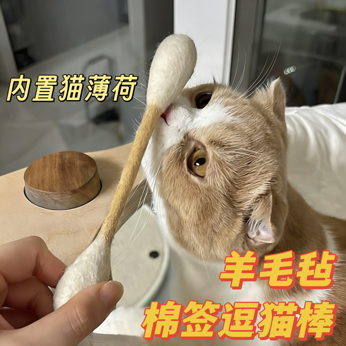 猫玩具超大逗猫棒猫薄荷棉签毛毡