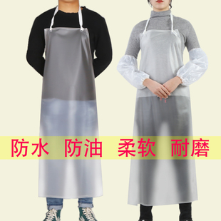 PVC透明防水耐油软皮围裙水产屠宰食堂围腰耐酸碱劳保食品厂耐磨