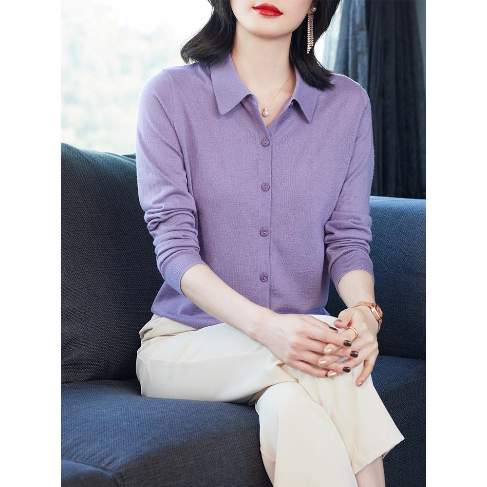 女士衬衫2026新款胖mm大码针织开衫外套女夏高级感薄款桑蚕丝上衣