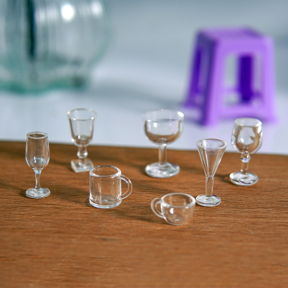 娃娃屋微缩食玩啤酒杯空杯子水杯高脚杯仿真红酒杯迷你模型小摆件