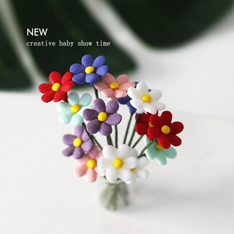 迷你波期菊玫瑰花苞仿真花摆件