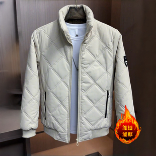 2025秋冬新款男士加绒夹克韩版百搭冬款休闲棉衣外套男潮流上衣男