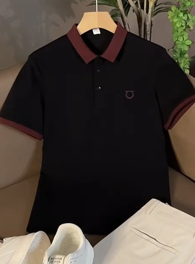 男士夏季撞色薄款短袖Polo衫潮流透气时尚休闲青少年翻领22529