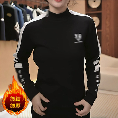 【男装】冬季新品加绒潮流时尚圆领撞色拼接简约百搭卫衣C706