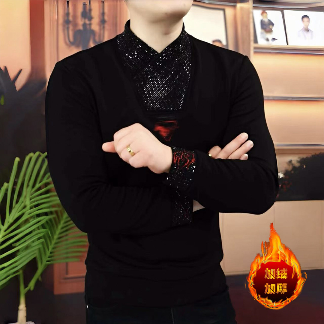 《红鬃烈马》冬季新款加绒卫衣时尚高端长袖简约修身轻奢休闲帅气