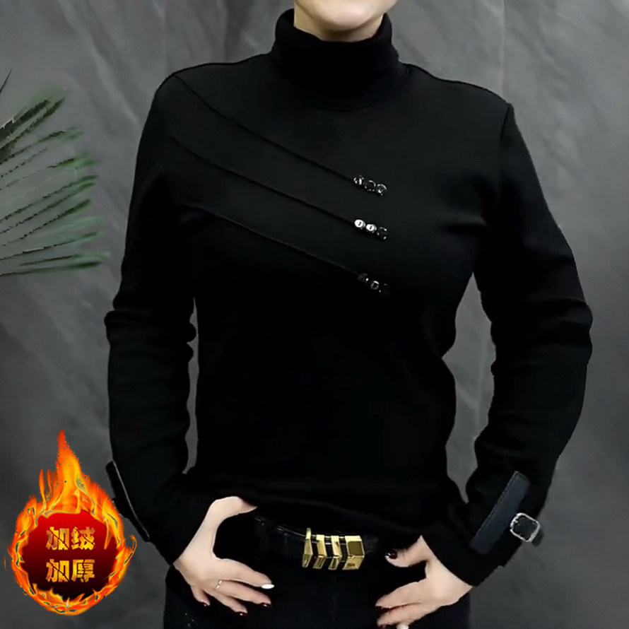 《黑刃斜扣》冬季加绒帅气时尚新款休闲高端加厚卫衣百搭简约修身