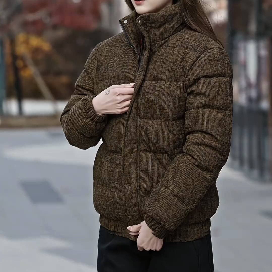 灯芯绒棉衣男士高级感冬季加厚保暖立领青年休闲百搭抗寒棉服外套