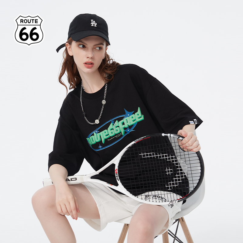 ROUTE66短袖美式休闲情侣同款T恤