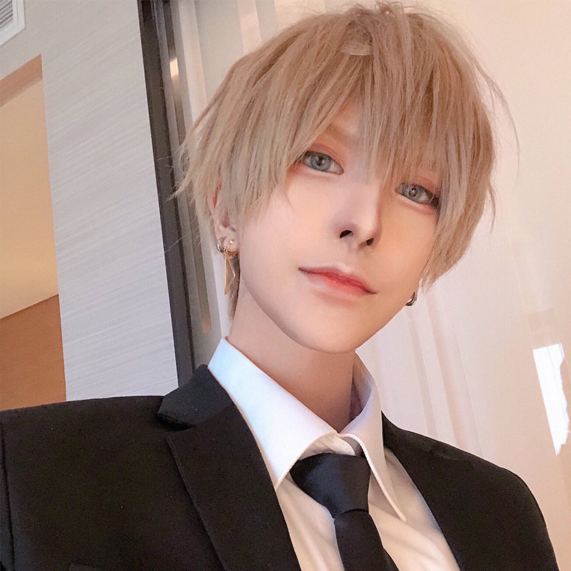 伪娘假发男士帅气短长刘海化纤