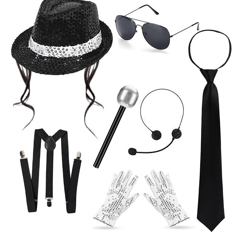 欧美墨镜黑色耳塞徽章派对装扮套装婚礼男孩秘密特工服装道具套装