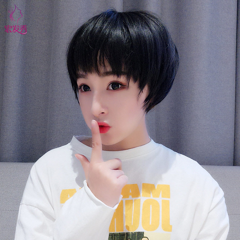 网红波波头假发女锁骨短发修颜款