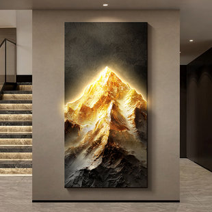 日照金山入户玄关装饰画 画高级感背有靠山挂画 画立体感走廊过道