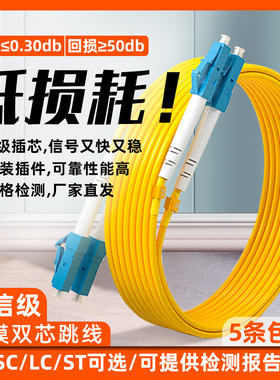 光纤跳线单模双芯光纤跳线LC-LC光纤线LC-FC/LC-SC-ST单芯尾纤机房跳纤lc-lc光缆跳线3/5/10/15米/20米/30米