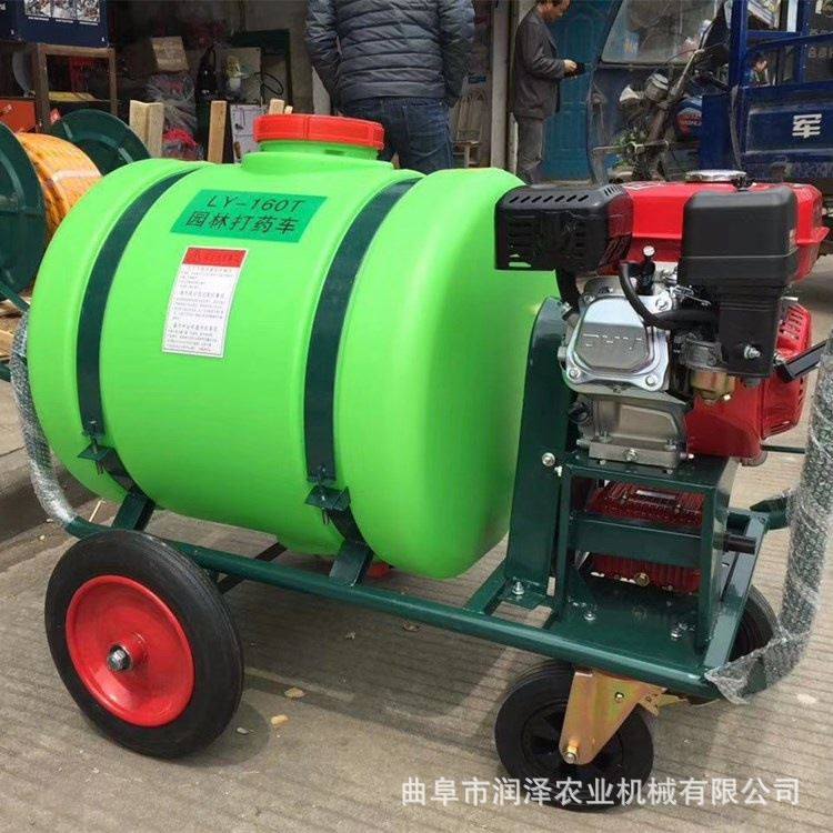 双缠管架汽油动力高压大容量打药车 农田拉管式大面积农药喷洒车