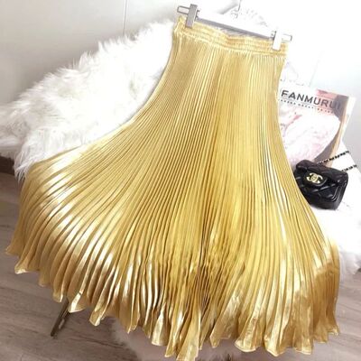 High-Waisted Medium-Length Dance Skirt 1 Meter Long Reflecti
