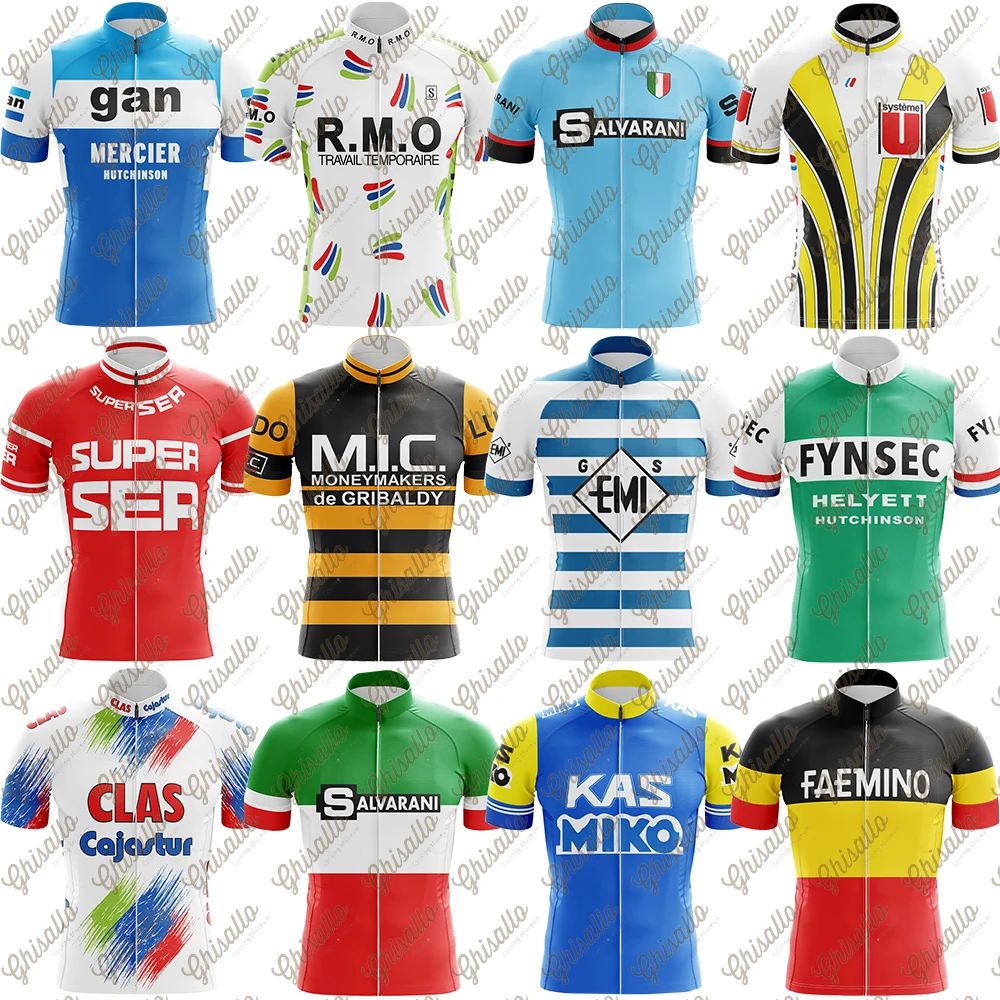 Retro Pro Team Cycling Jersey for Men, Short Sleeve, MTB Mai