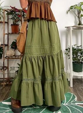 Lamuusaa y2k Skirt Women Fairycore Aesthetic Clothes Lace Pa