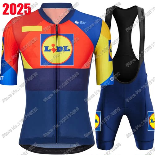 Lidl Team 2025 Cycling Jersey Set Men Summer USA Aero Clothi