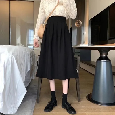 2024 Summer New Plus Size High-Waisted Medium-Length A- Line