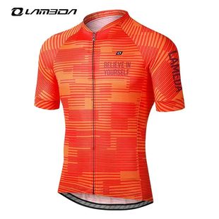LAMEDA Summer Cycling Jersey for Men Orange Short Sleeve Men