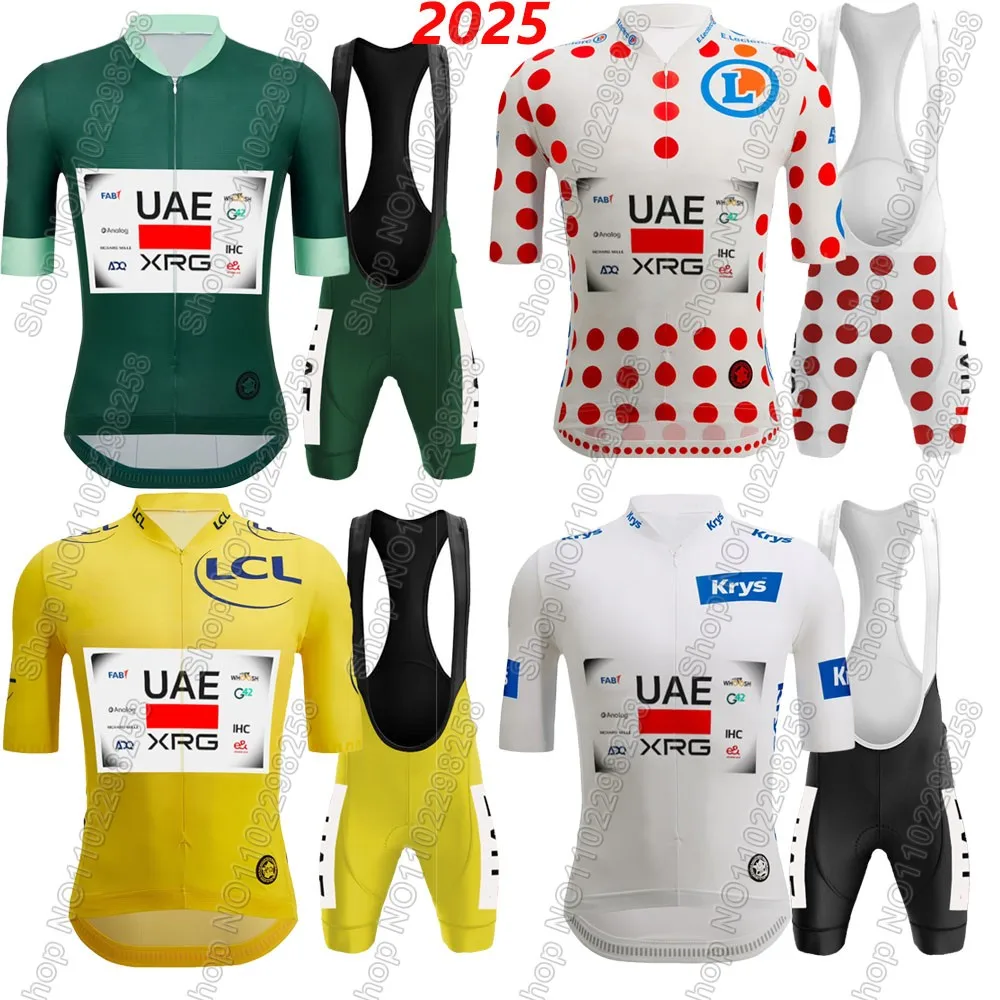 UAE TDF Team France Tour 2025 Cycling Jersey Set Men Bicycle