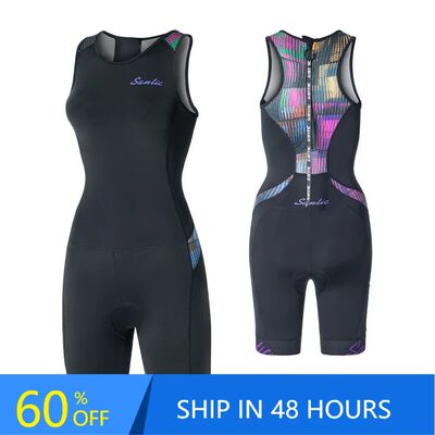 Santic Women's Triathlon Cycling Suits Sleeveless Sponge Pad