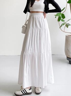 New White Long Skirts for Women Summer Y2k Clothes Korean Fa