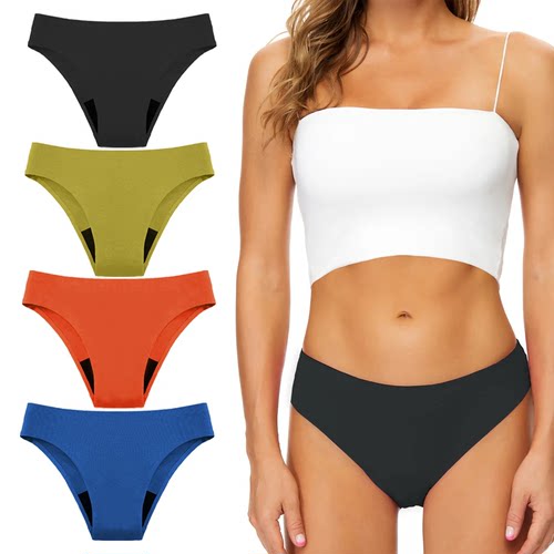 Teens Seamless Swimwear Menstrual Panties 4-Layer Leakproof