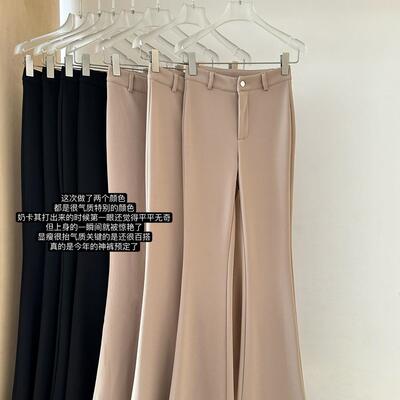 加绒加厚磨毛弹力西装休闲喇叭裤