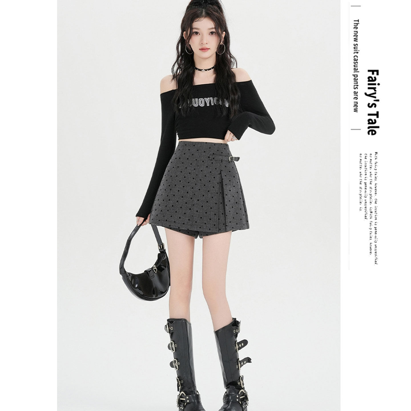 灰色复古波点毛呢半身裙女秋冬新款巨好看高腰显瘦a字包臀短裙裤,女装/女士精品,半身裙,淘宝优惠券,粉丝福利购,淘宝优惠卷