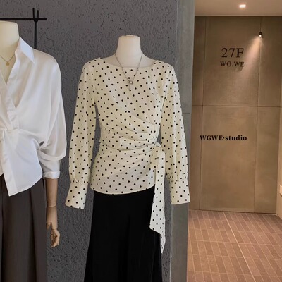 【免费试穿，先用后付】波点衬衫